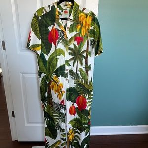 NEVER BEEN WORN- Farm Rio Linen Jumpsuit